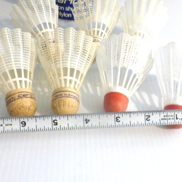SPRT1 - 8 Vintage Carlton BADMINTON BIRDIES Nylon Shuttlecocks Racquet BBQ - Picture 3 of 6